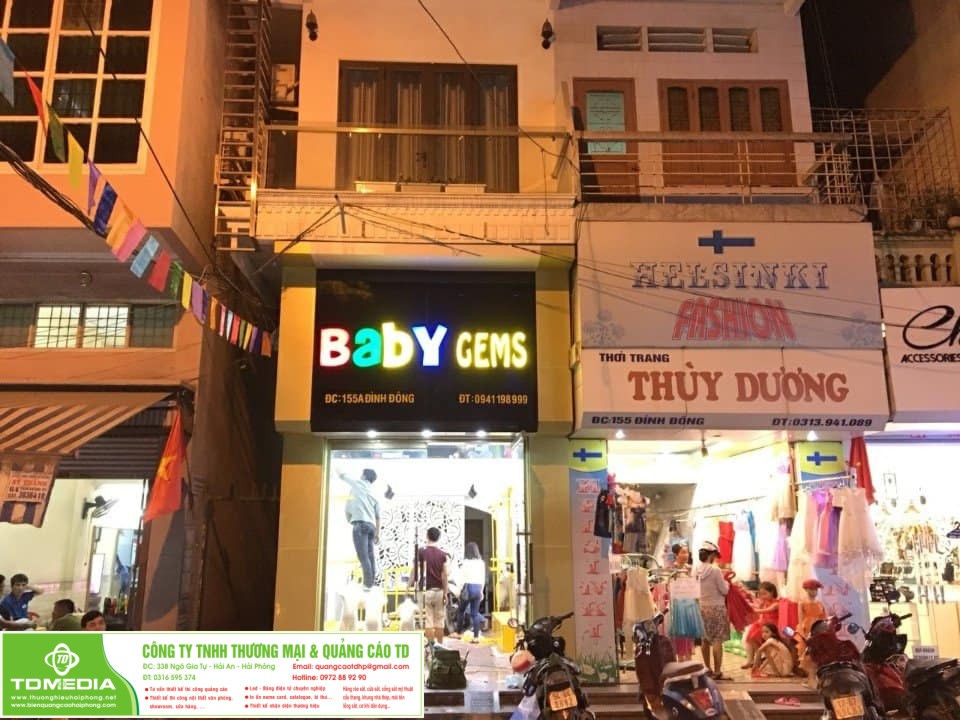 Cải tạo thi công  biển hiệu và nội thất shop thời trang baby 155A Đình Đông - Hải Phòng