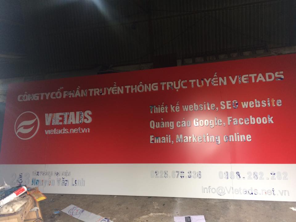 Làm biển quảng cáo alu chữ nổi, biển công ty tại Nguyễn Văn Linh - Hải Phòng