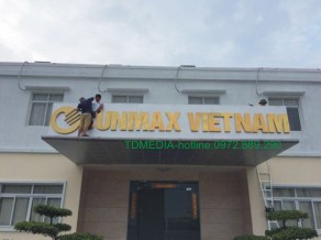 Thi công biển chữ  nổi inox vàng gương công ty SUNMAX tại Vĩnh Bảo - Hải Phòng