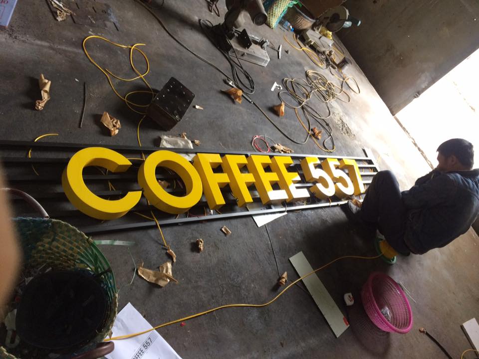 Làm biển chữ nổi mica đèn led coffee tại 357 Ngô Gia Tự Hải Phòng